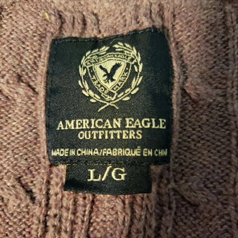 American Eagle Purple V-neck Sweater - Picture 2 of 3